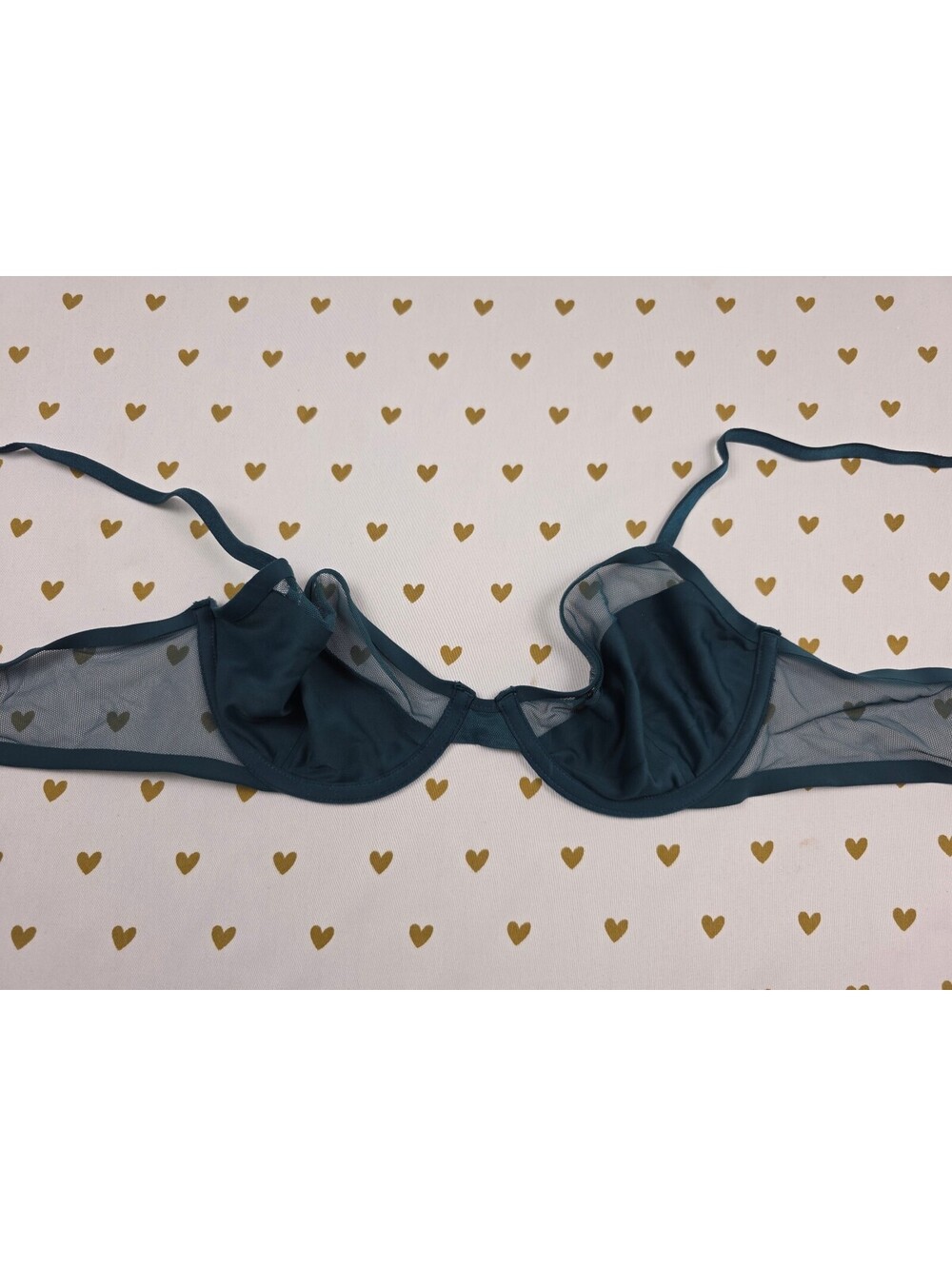 Victorias Secret Green Sheer Unlined Demi Balconette Bra 34b